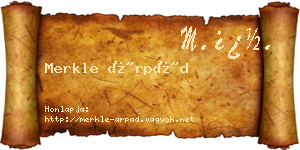 Merkle Árpád névjegykártya